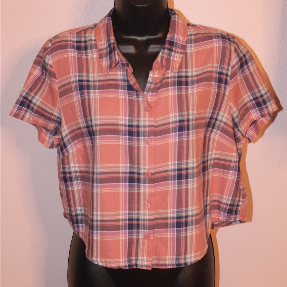 Forever 21 Woven Plaid Top